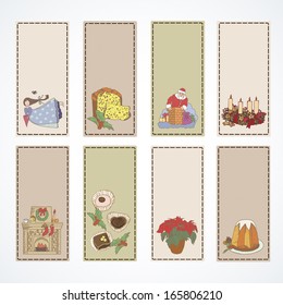 Christmas cards for gifts. Vector illustration for design labels, cards for Christmas gifts.