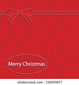 Christmas cards with red damask.Vector eps10,illustration.