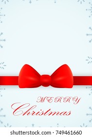 Christmas cards with ribbon. Vector illustration
