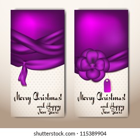 Christmas cards with ribbons