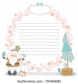 Christmas cards to scrapbook. New year elements. Vector illustration.