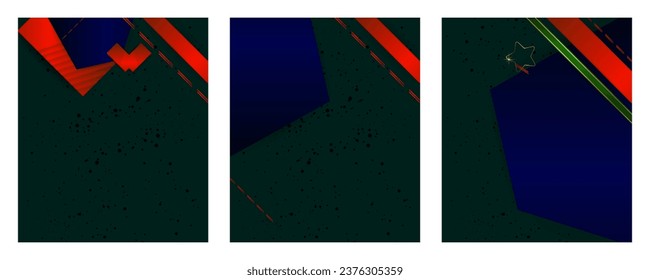Christmas cards set of invitation banners base for text or print gold design black background abstract shiny color golden