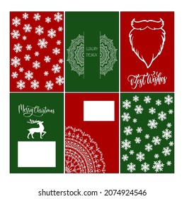juego de tarjetas de Navidad. Diseño de navidad vectorial con elementos dibujados a mano y letras. Querido Santa, déjame explicarte.