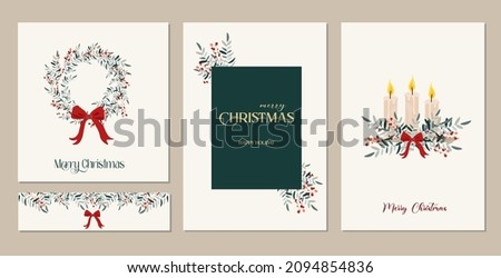 
Christmas cards, a set of cards. Vector illustration