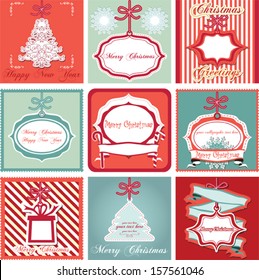 Christmas cards set in vintage style