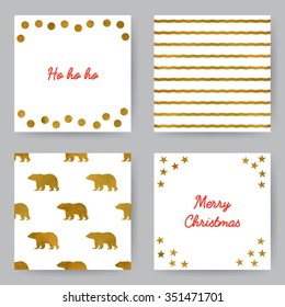 Christmas cards. Vector templates for invitation card or holiday decor. Place for your text.