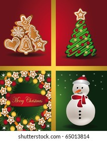 Christmas cards Window vector
