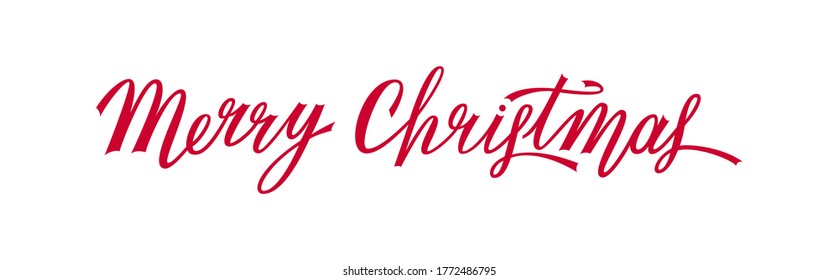 Christmas cards written by hand on a white background. Letters. Vector.