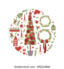 Christmas card.Vector illustration.
