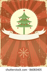 Christmas card.Vintage background. Winter holiday postcard