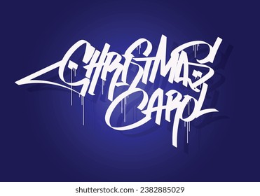 CHRISTMAS CAROL graffiti tag with gradient background