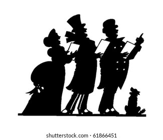 Christmas Carolers 2 - Retro Clip Art