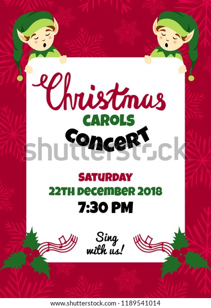 Christmas Caroling Party Poster Flyer Vector Stock Vector Royalty Free 1189541014