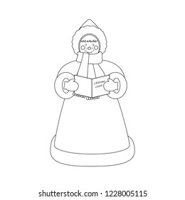 Christmas Carols Singer On The White Background. Vector Illustration