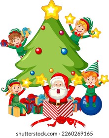 Christmas caroon characters isolated illustration