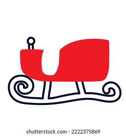 christmas carriage vector image with white background