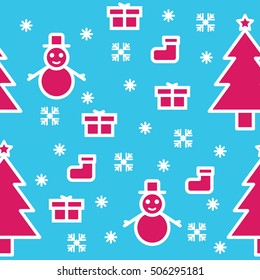 Christmas cartoon background, seamless tiling, great choice for wrapping paper pattern