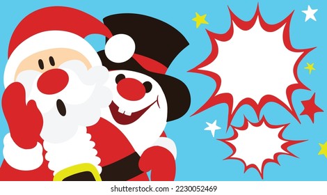 Christmas Cartoon Characters Funny Banner ,A set of happy Christmas characters 