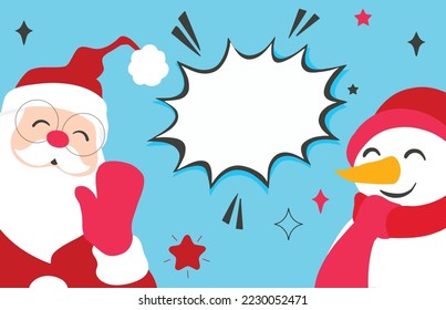 Christmas Cartoon Characters Funny Banner ,A set of happy Christmas characters 