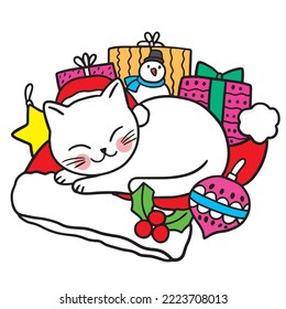 Christmas cartoon cute character vector.
