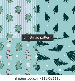 christmas cartoon cute seamless pattern set design vector ready for print.