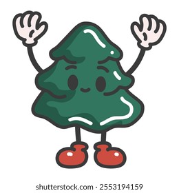 Christmas Cartoon Doodle Illustration - Tree