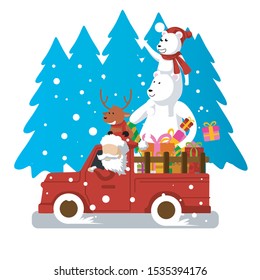 CHRISTMAS CARTOON FLAT THEME ILLUSTRATION 