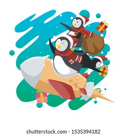 CHRISTMAS CARTOON FLAT THEME ILLUSTRATION 