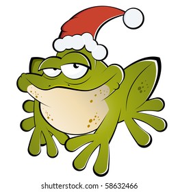 christmas cartoon frog