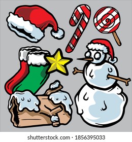 christmas caricatura ilustración vector pack