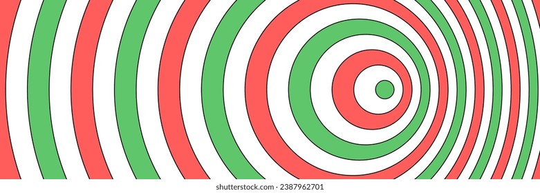 Weihnachtscartoon-Stil Hintergrund. Abstrakter Vektorschwirl, Wirbelsäulenhintergrund. Bonbons, Lollipop-Muster. Langer horizontaler Banner.