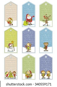 Christmas cartoon tags