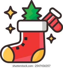 Christmas cartoon vector icon set for web design, travel, and shopping