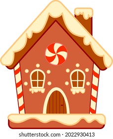 Christmas Cartoons Clip Art. Gingerbread House Clipart Vector Illustration