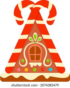 Christmas Cartoons Clip Art. Gingerbread House Clipart Vector Illustration