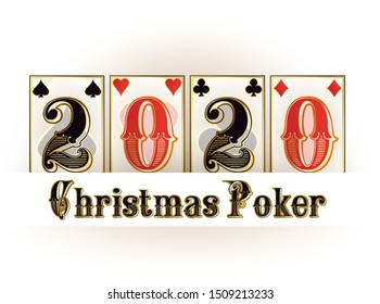 Christmas casino banner, New 2020 year. vector illustration	