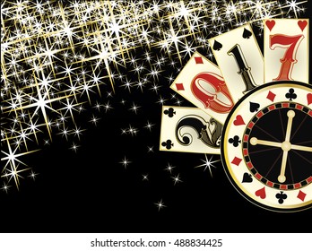 Christmas casino. Happy New year 2017 invitation card. vector illustration