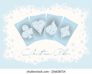 Christmas casino invitation card, vector illustration