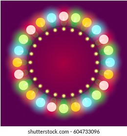 Christmas or casino lights frame