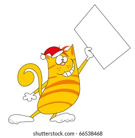 christmas cat and banner
