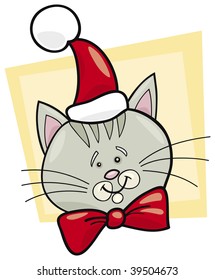 christmas cat santa