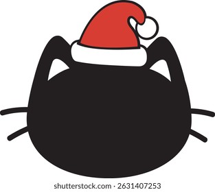christmas cat santa hat cute pet holiday decoration winter xmas funny feline festive