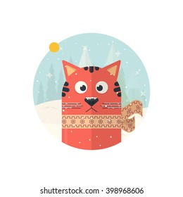 Christmas Cat Scarf 