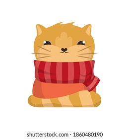 El gato de Navidad con suéter. Diseño de ilustración de vector 