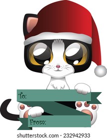 Christmas cat tag