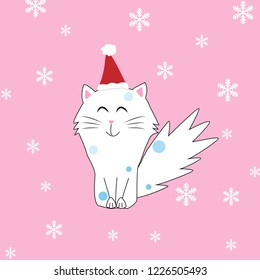 christmas cat vector.