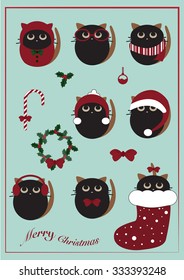 Christmas cats collection 