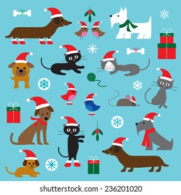 Christmas Cats and Dogs