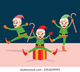 Christmas Celebration with 3 Elves on stage