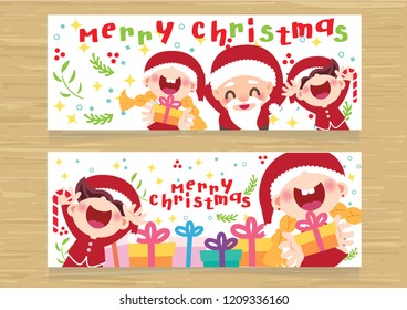 christmas celebration banner set vector